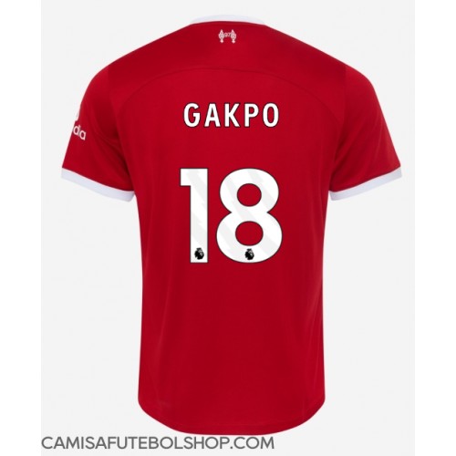 Camisa de time de futebol Liverpool Cody Gakpo #18 Replicas 1º Equipamento 2023-24 Manga Curta